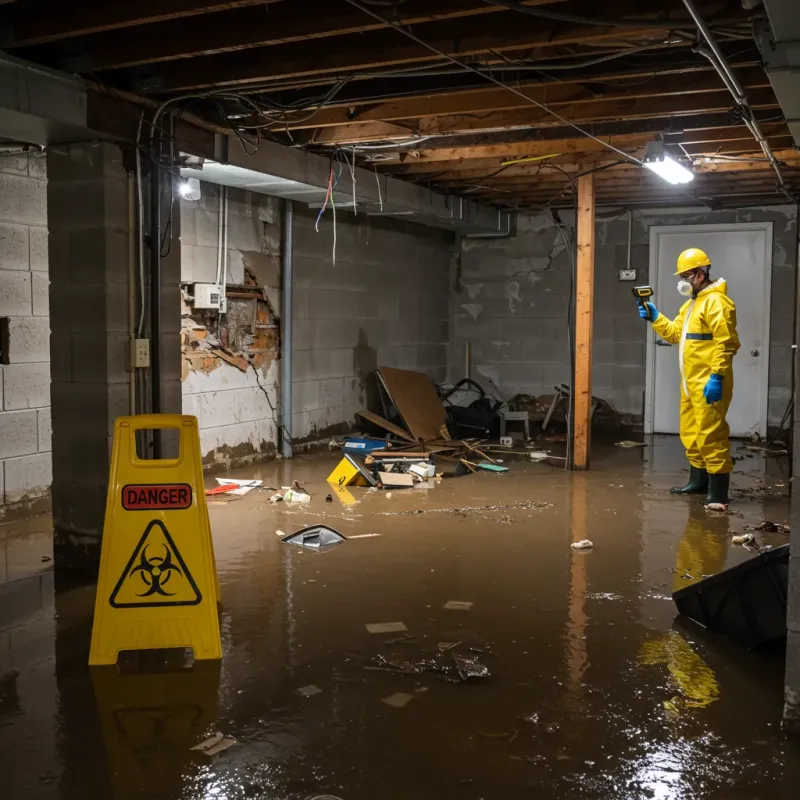 Flooded Basement Electrical Hazard in Miami County, IN Property